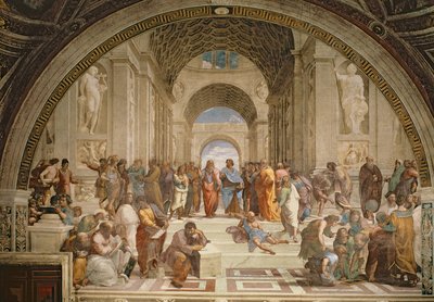 School of Athens, from the Stanza della Segnatura, 1510-11 by Raffaello Sanzio Raphael